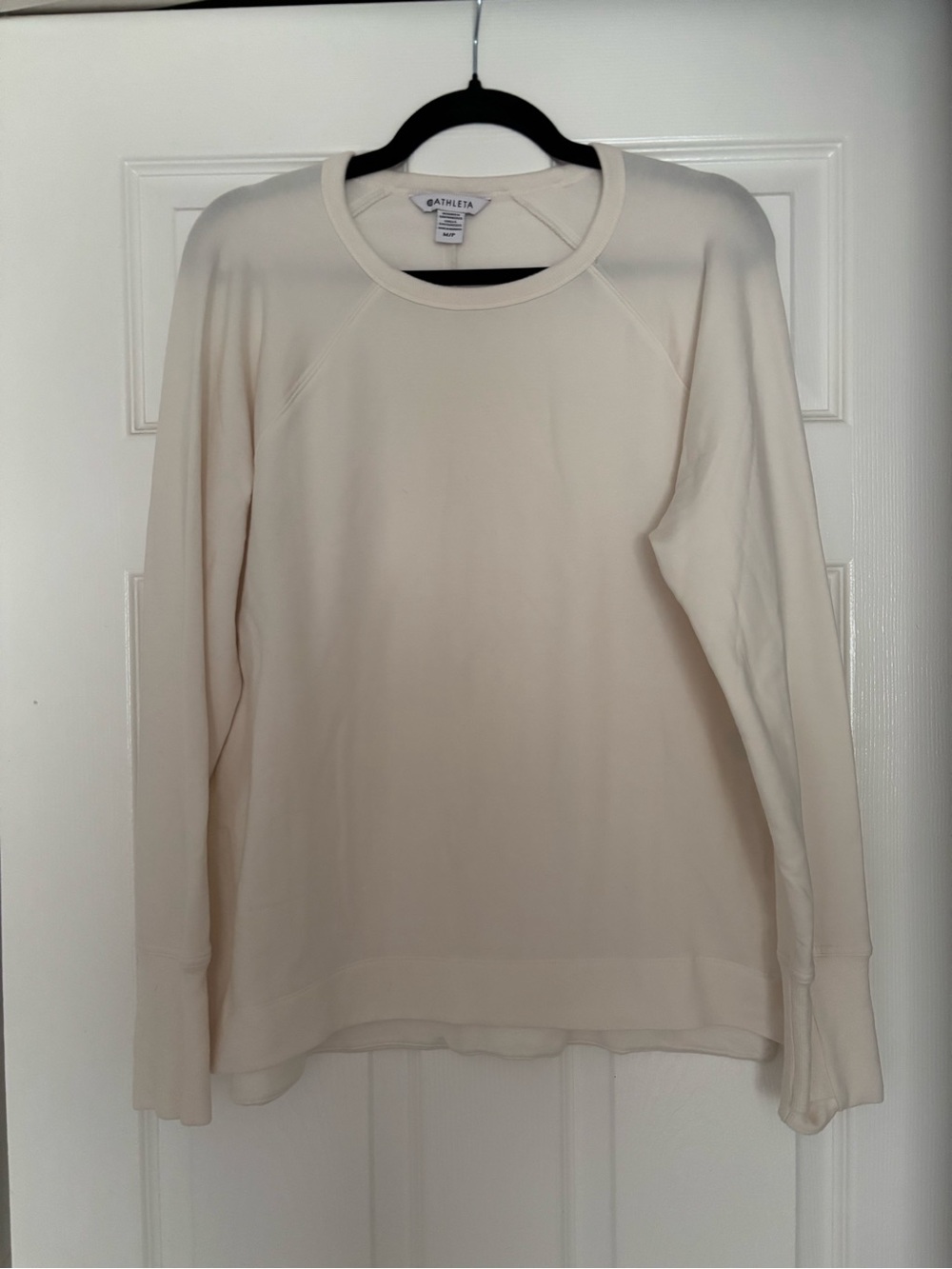 Athleta Cream Luxe Sweatshirt Pullover Crew Neck Size Medium Petite - NWOT